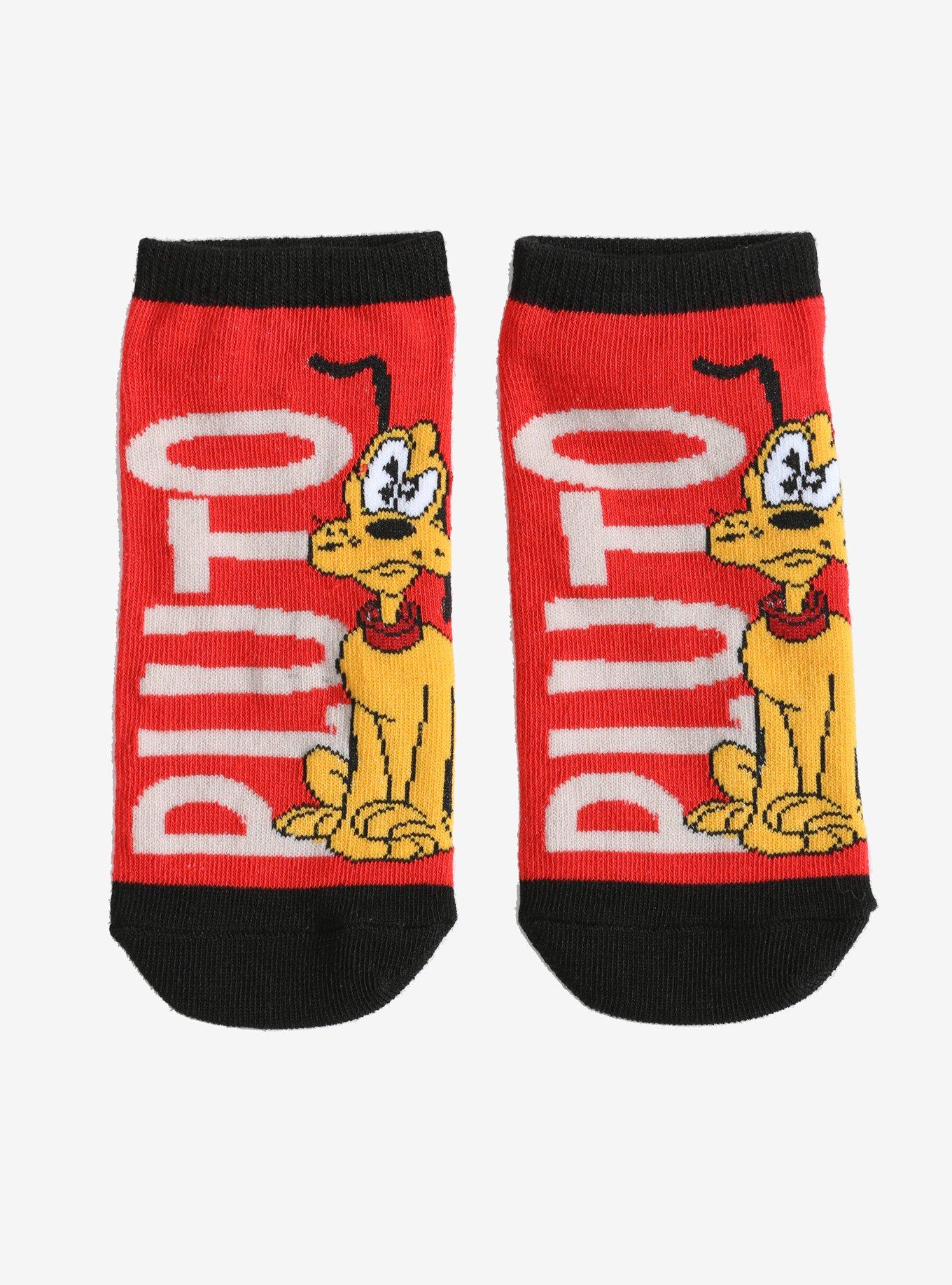 Disney Pluto Red No-Show Socks, , hi-res