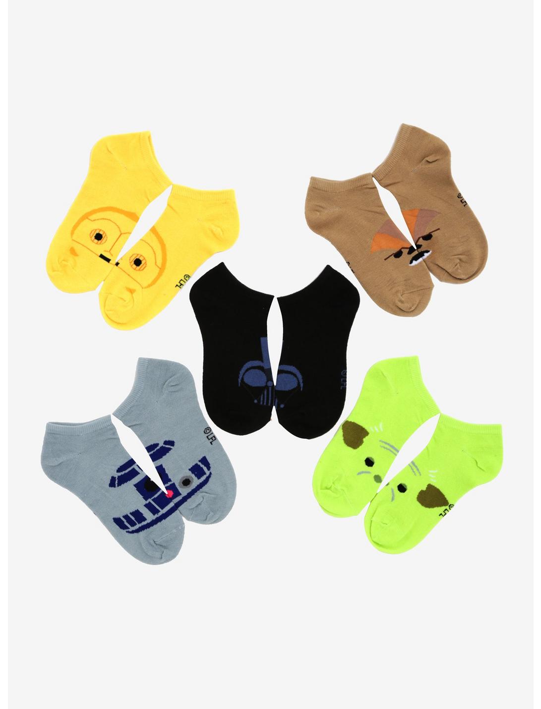 Star Wars Chibi No-Show Socks 5 Pair, , hi-res