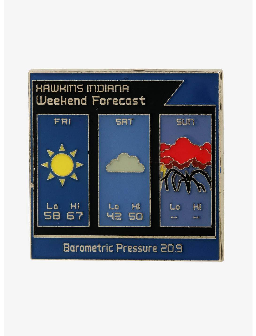 Stranger Things Weather Forecast Enamel Pin - BoxLunch Exclusive, , hi-res
