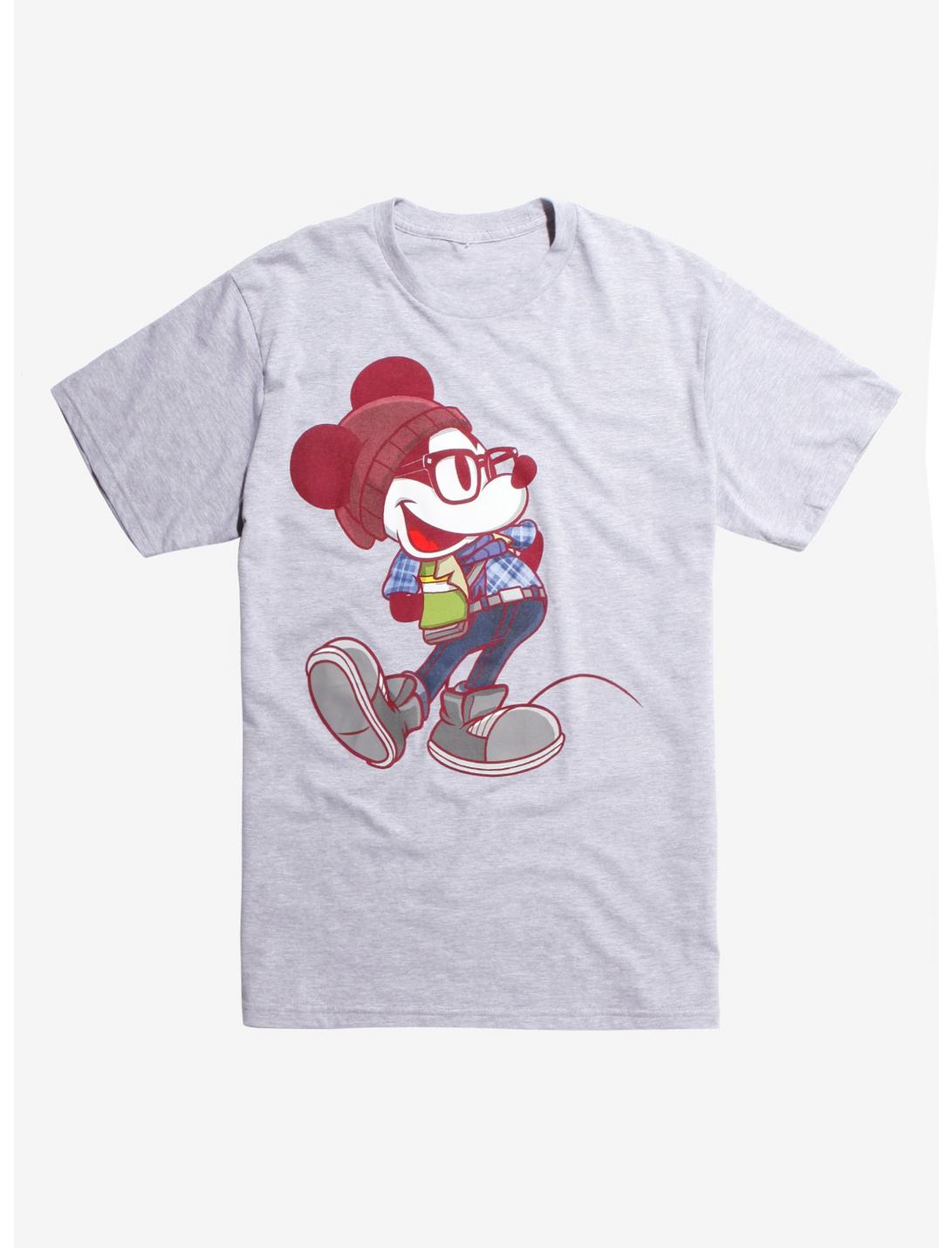 Disney Mickey Mouse Hipster T-Shirt Hot Topic Exclusive, GREY, hi-res