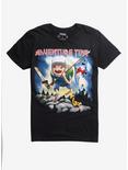Adventure Time Fin With Flag Metal T-Shirt Hot Topic Exclusive, BLACK, hi-res