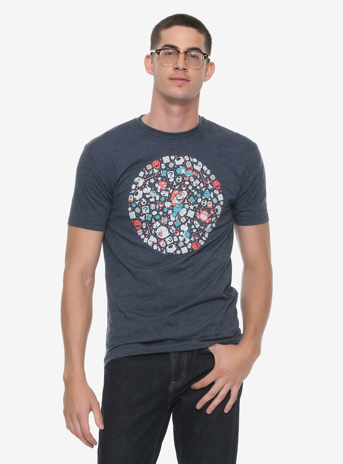 Nintendo Super Mario Bros. Character Circle T-Shirt - BoxLunch Exclusive, BLACK, hi-res