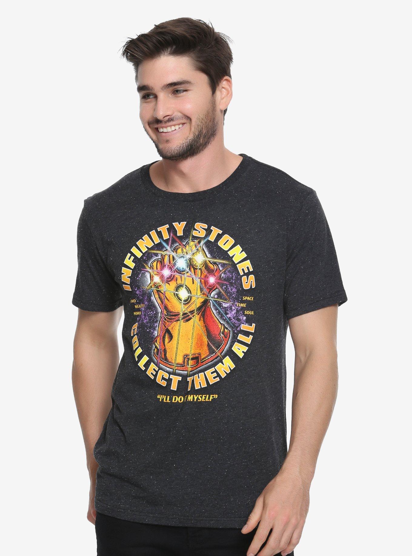 Marvel Avengers: Infinity War Thanos Infinity Gauntlet T-Shirt - BoxLunch Exclusive, BLACK, hi-res