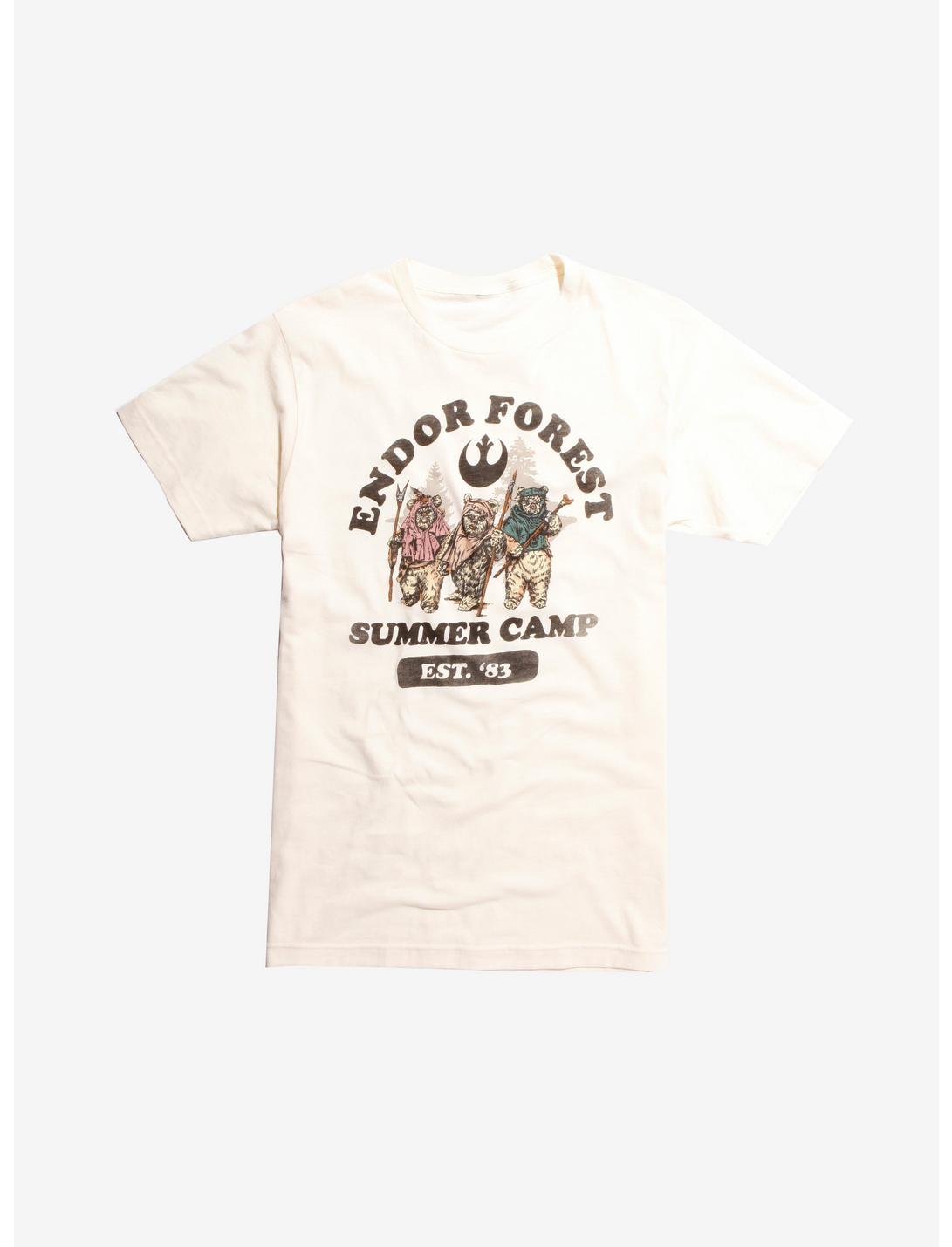 Star Wars Endor Forest Summer Camp T-Shirt Hot Topic Exclusive, WHITE, hi-res