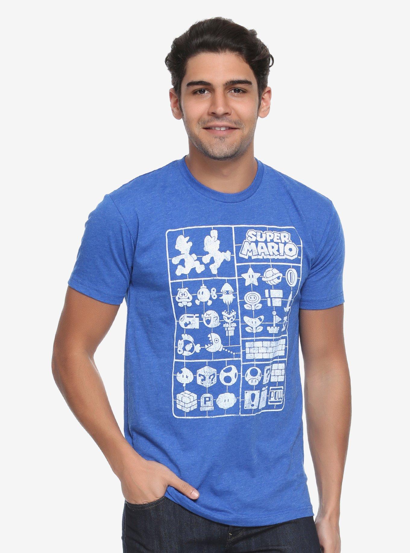 Nintendo Super Mario Icon Cut-Out T-Shirt - BoxLunch Exclusive, BLUE, hi-res