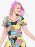 The Nightmare Before Christmas Sally Pattern Girls Crop Top, MULTI COLOR, hi-res