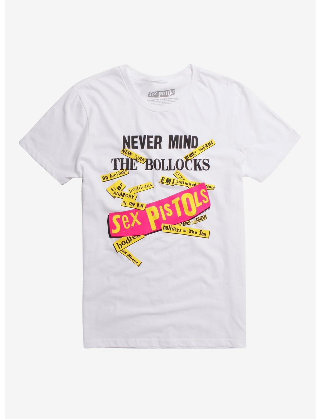 Sex Pistols Never Mind The Bollocks Track List T-Shirt, WHITE, hi-res
