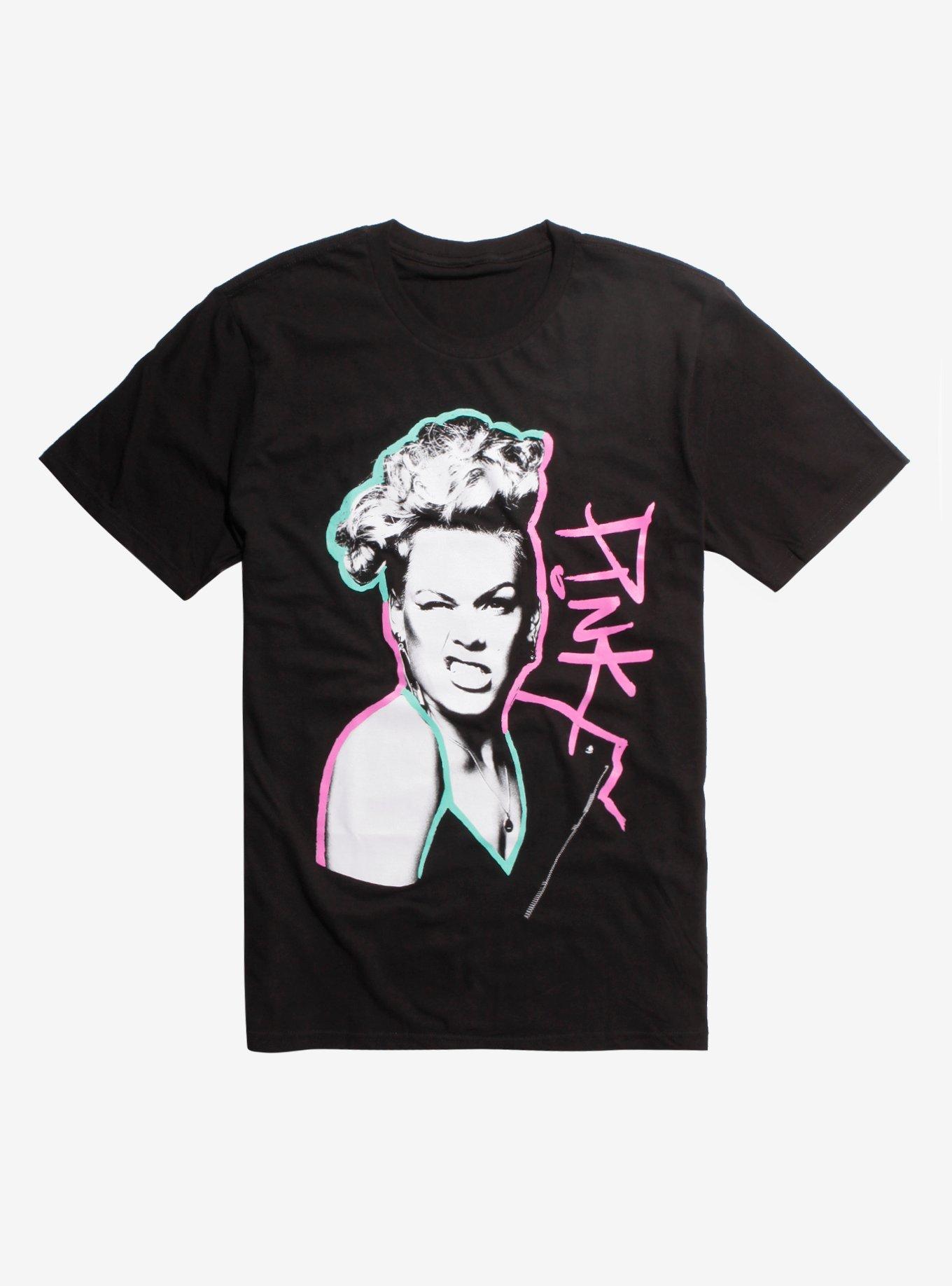 Pink Outline T-Shirt, BLACK, hi-res