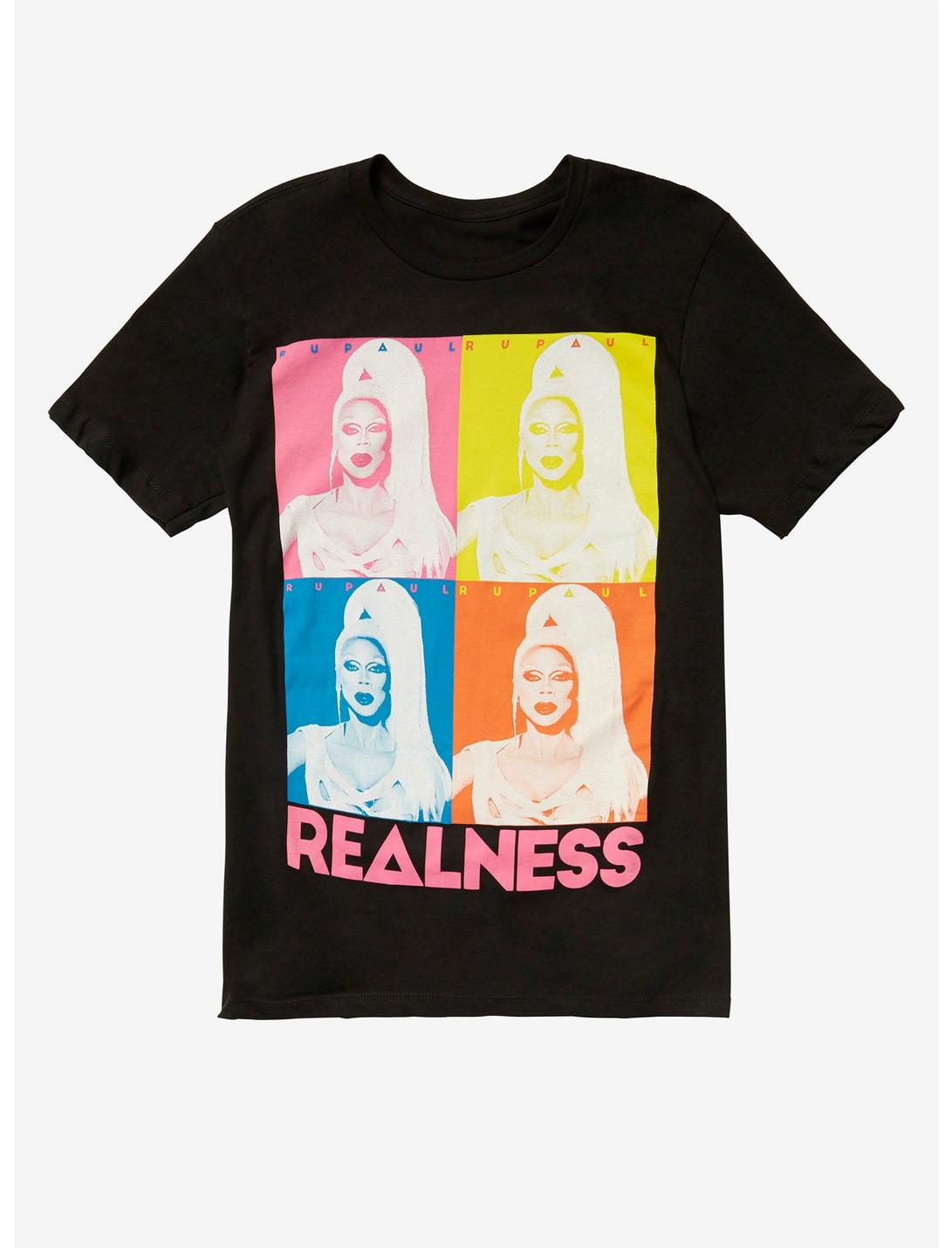 RuPaul Realness Pop Art Photo Grid T-Shirt Hot Topic Exclusive, BLACK, hi-res