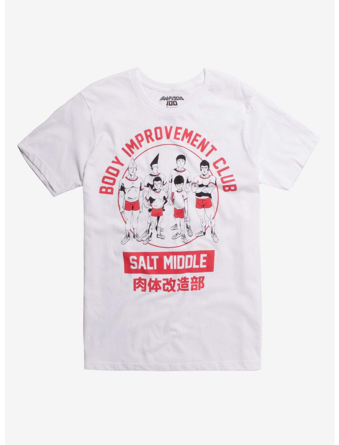 Mob Psycho 100 Body Improvement Club T-Shirt Hot Topic Exclusive, WHITE, hi-res