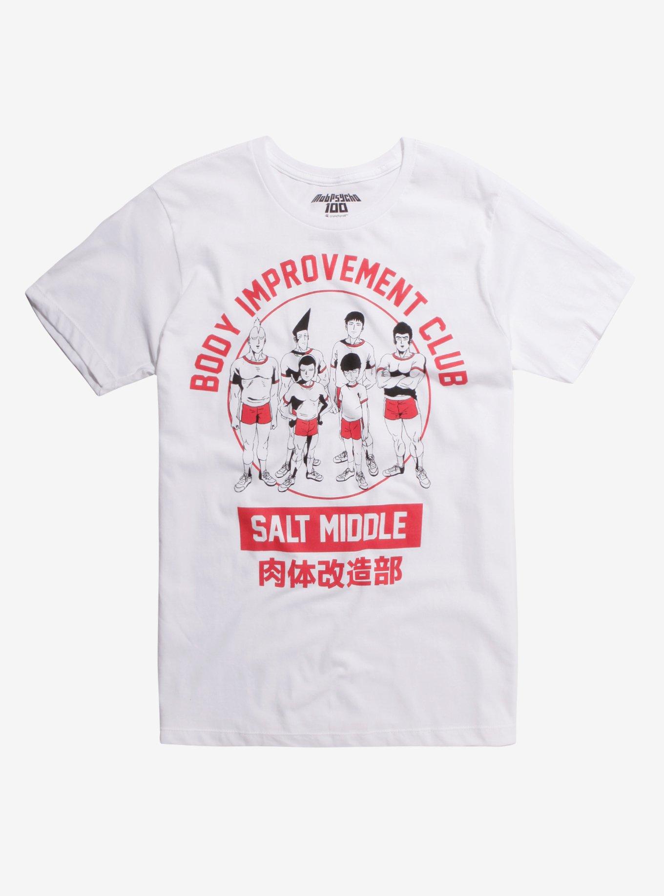 Mob Psycho 100 Body Improvement Club T-Shirt Hot Topic Exclusive, WHITE, hi-res