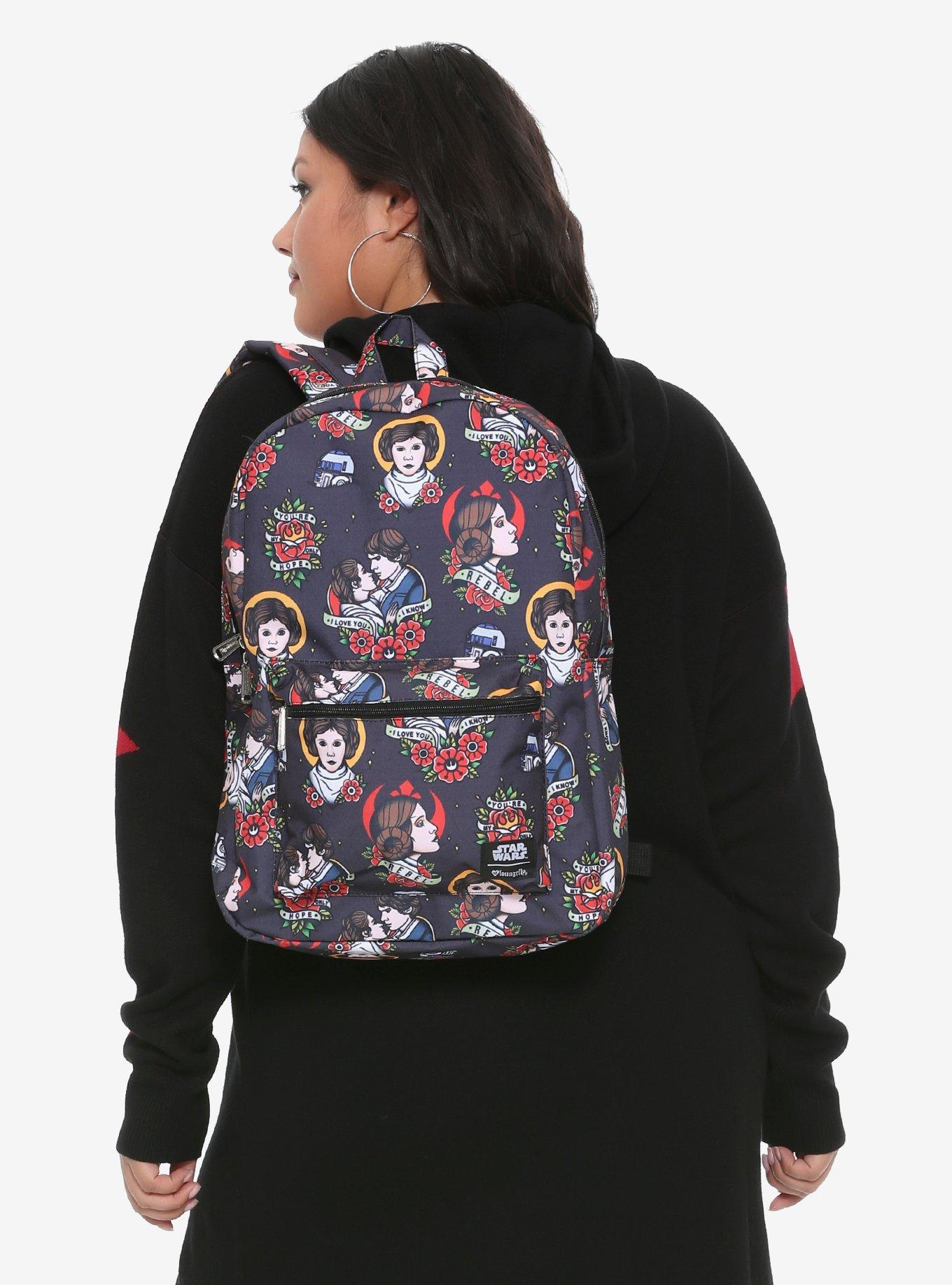 Loungefly Star Wars Leia & Han Tattoo Print Backpack, , hi-res