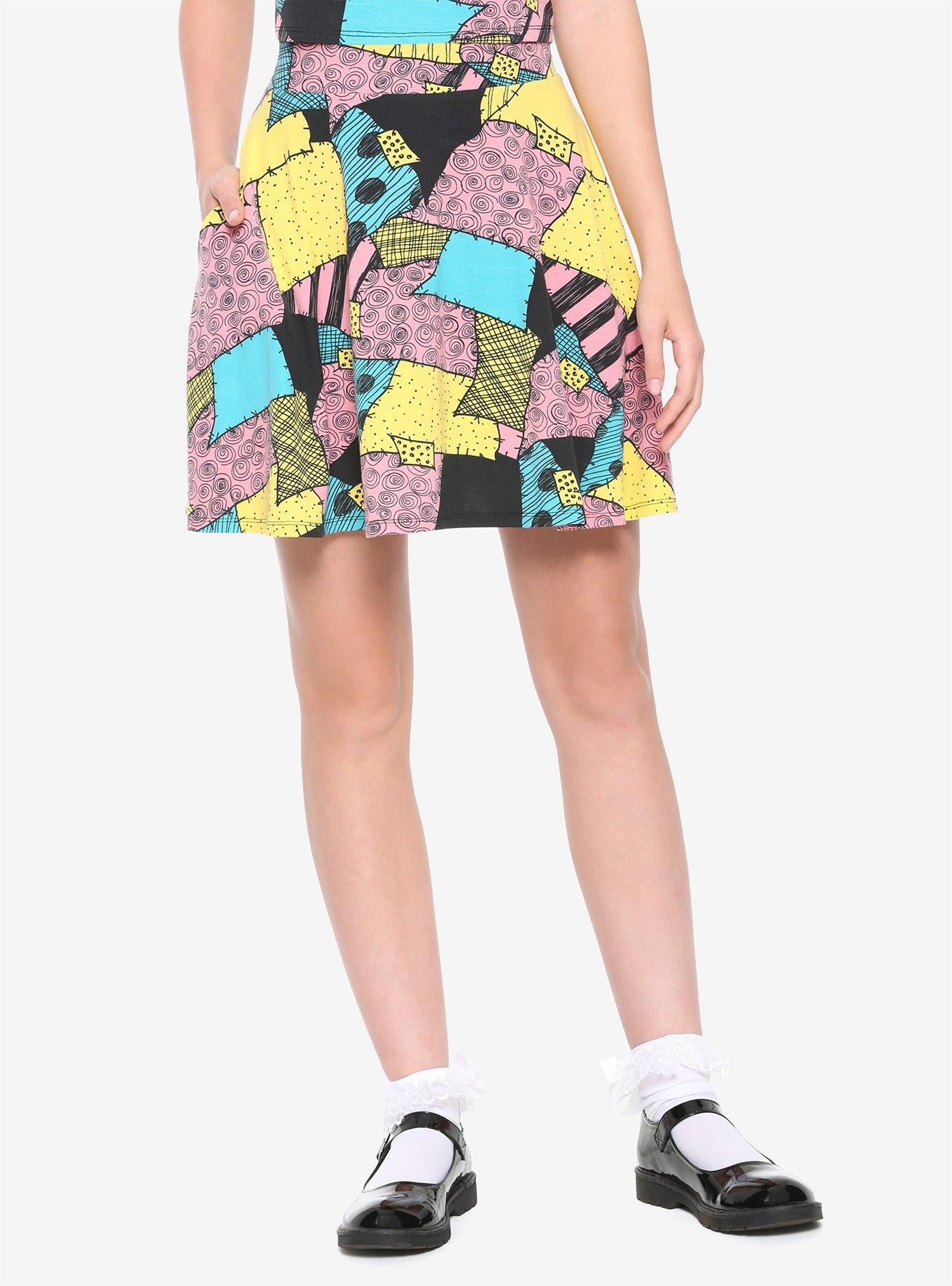 The Nightmare Before Christmas Sally Pattern Skirt, MULTI COLOR, hi-res