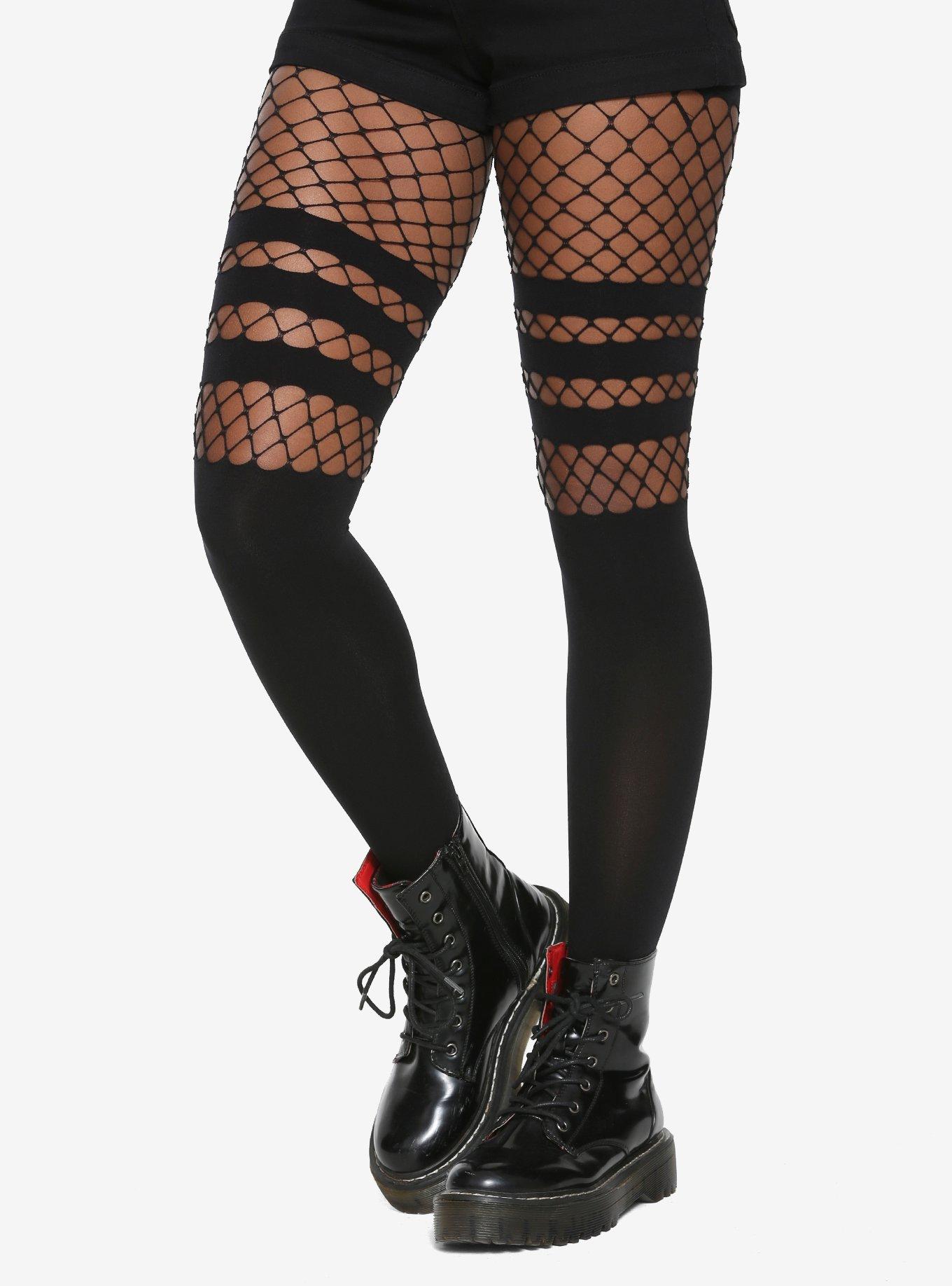 Thigh High Fishnet One Size Fits Most Womens Fishnet Thigh High Stockings 
