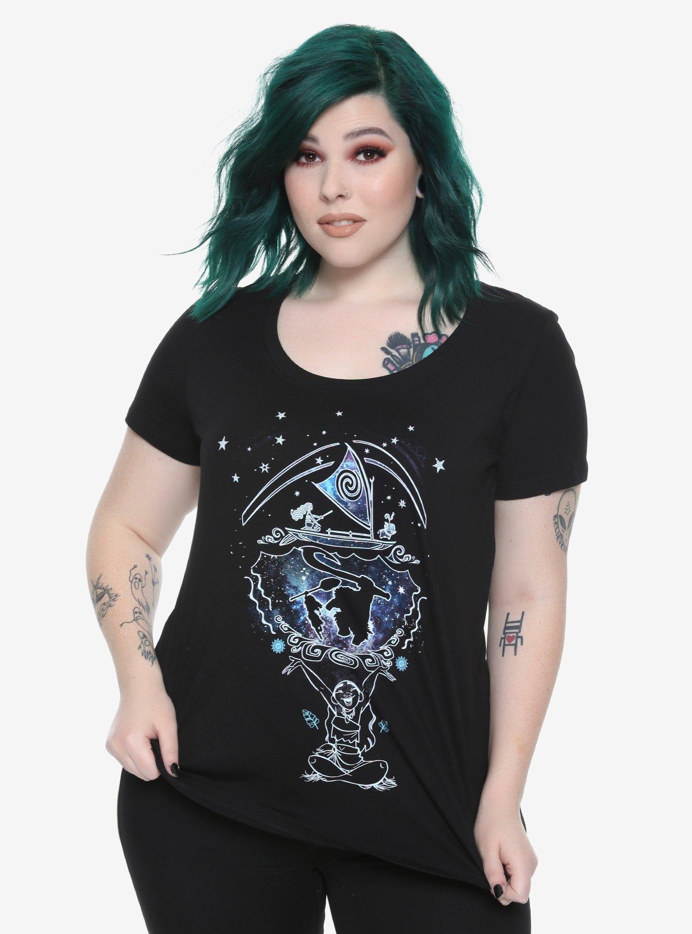 Disney Moana Stars Silhouette Girls T-Shirt Plus Size, BLACK, hi-res