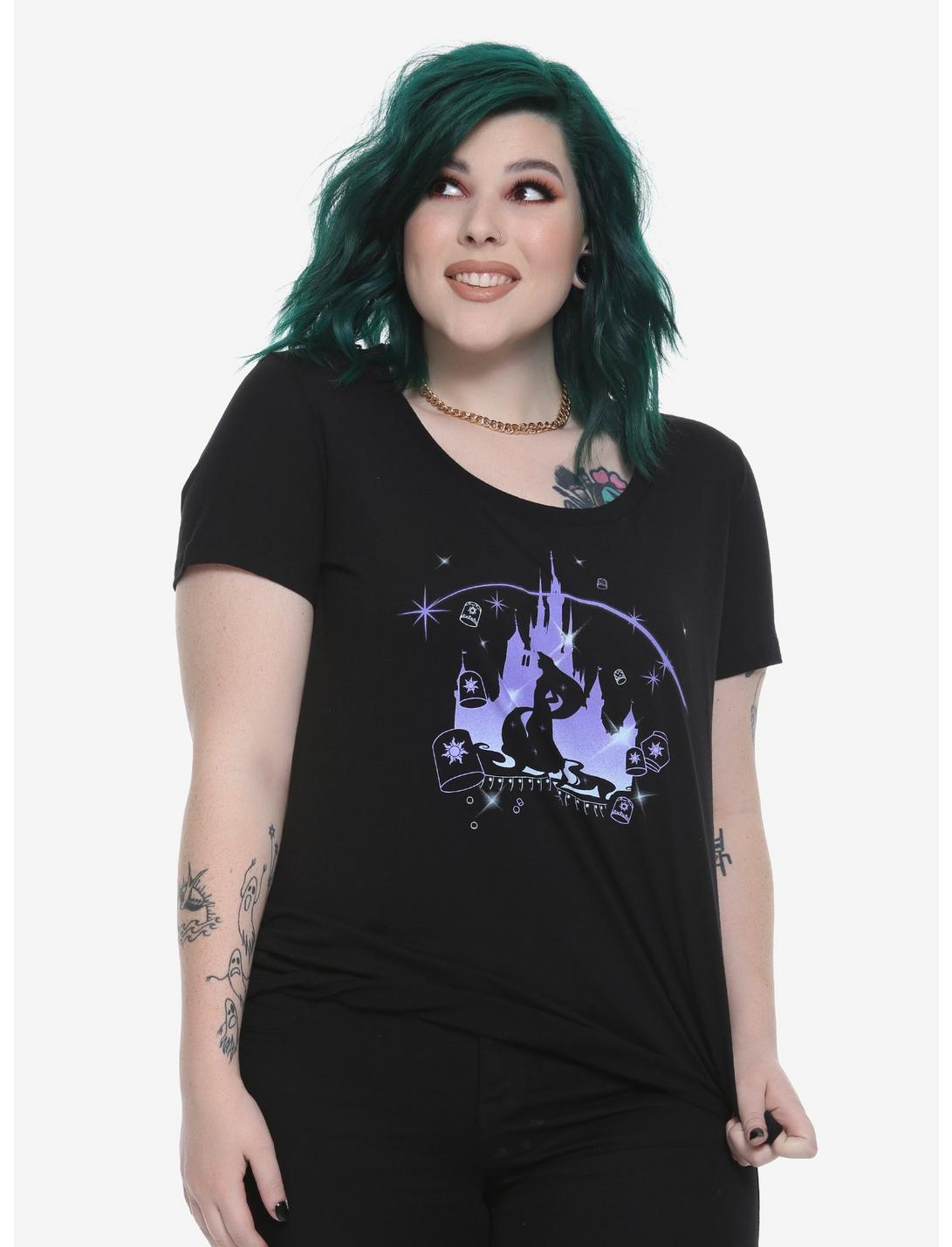 Disney Tangled Lanterns Silhouette Girls T-Shirt Plus Size, BLACK, hi-res