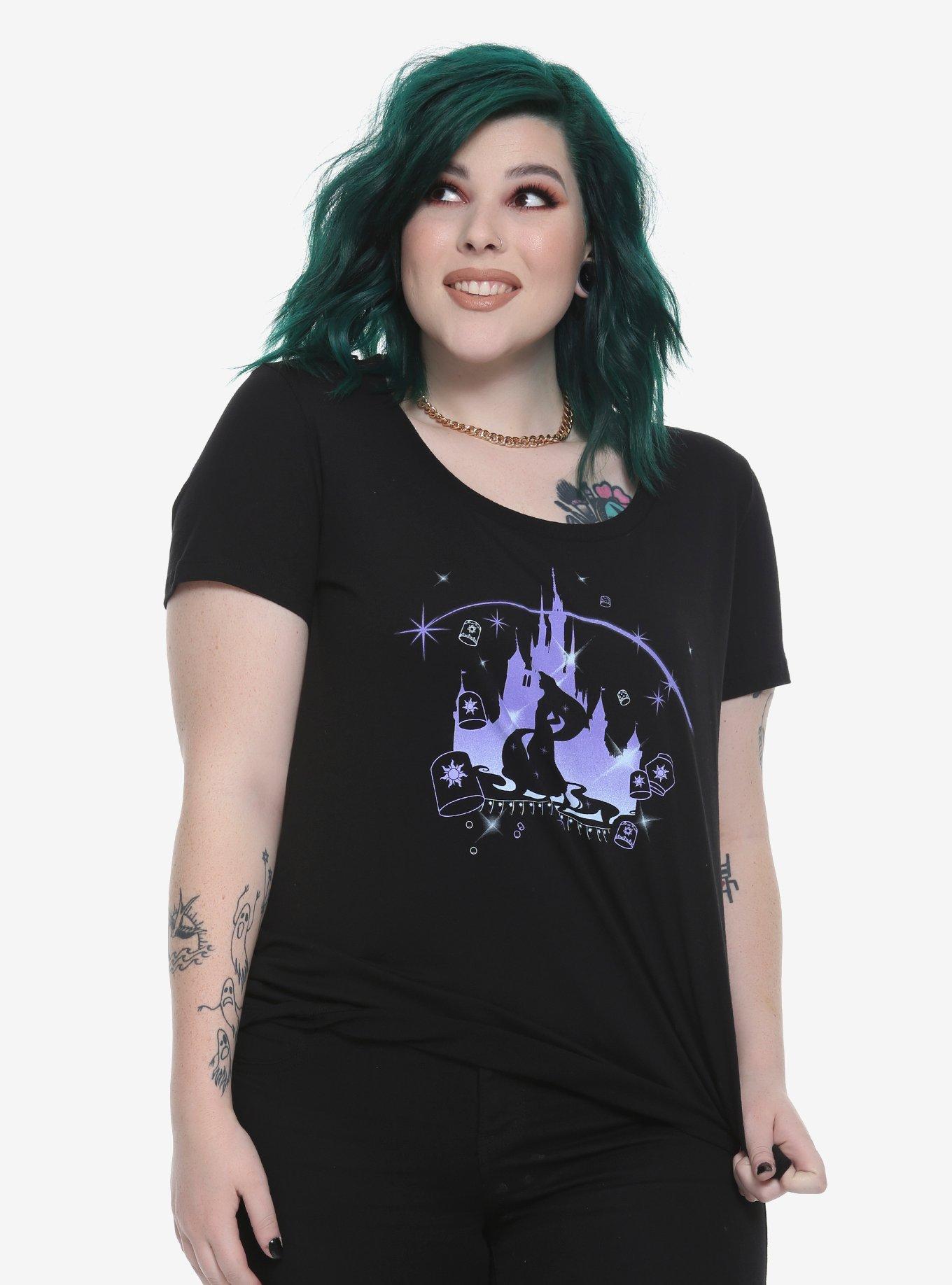 Disney Tangled Lanterns Silhouette Girls T-Shirt Plus Size, BLACK, hi-res