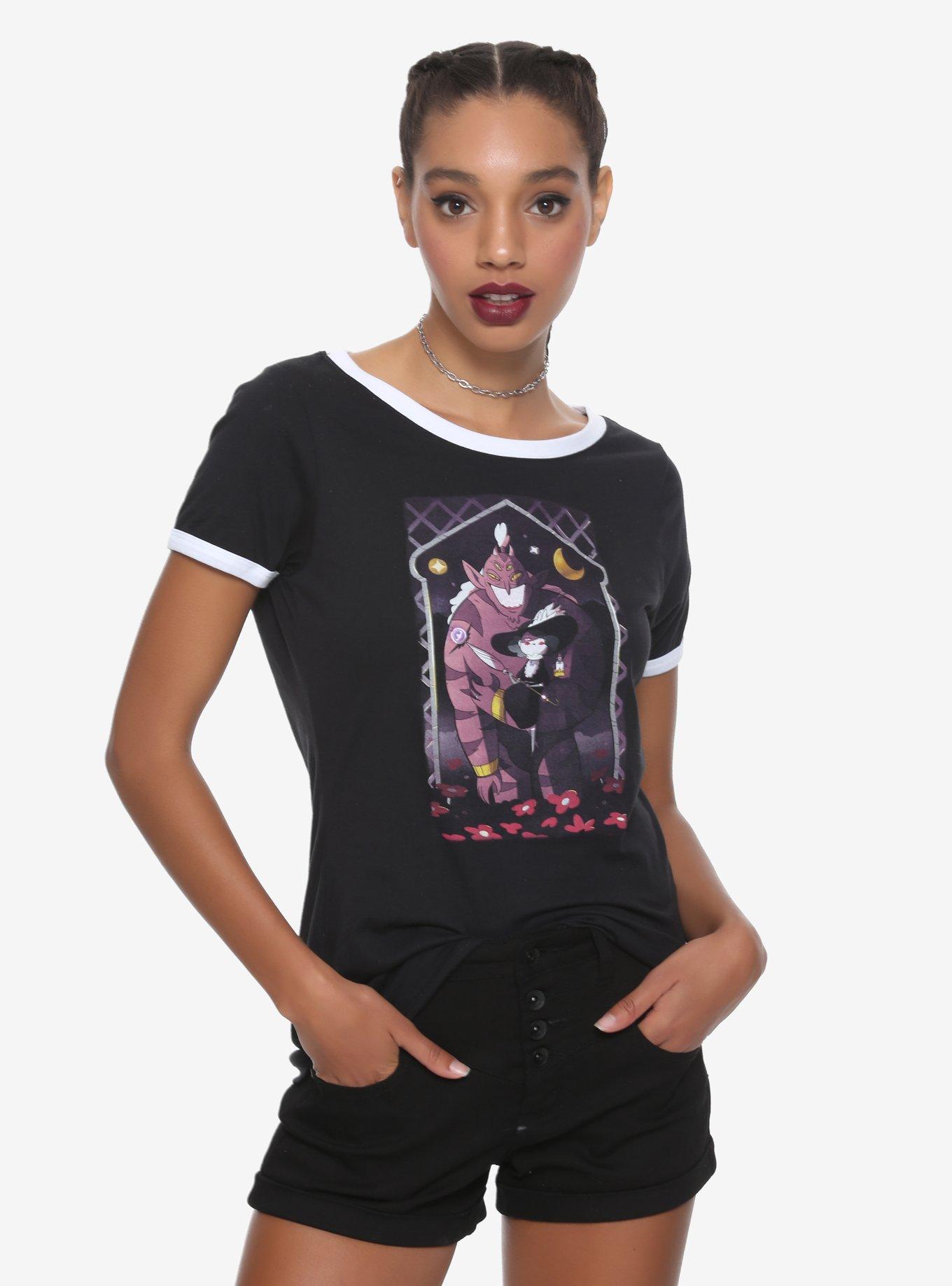 Star Vs. The Forces Of Evil Tapestry Girls Ringer T-Shirt, WHITE, hi-res