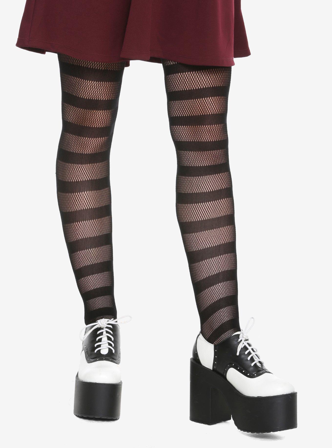  Hot Topic Black Shadow Stripe Tights BLACK OS: Clothing, Shoes  & Jewelry