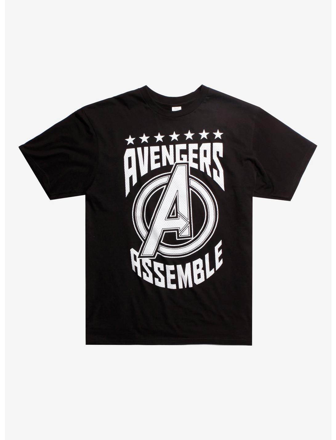 Marvel Avengers Assemble Athletic T-Shirt Hot Topic Exclusive, BLACK, hi-res