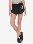 Crescent Moon & Stars Ruffle Shorts, BLACK, hi-res
