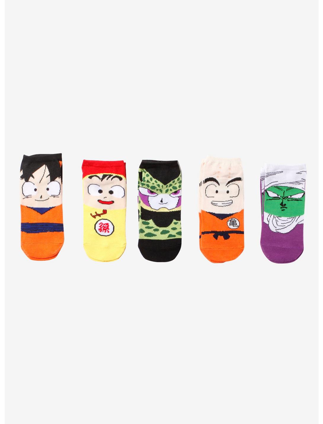 Dragon Ball Z Character Face No-Show Socks 5 Pair, , hi-res