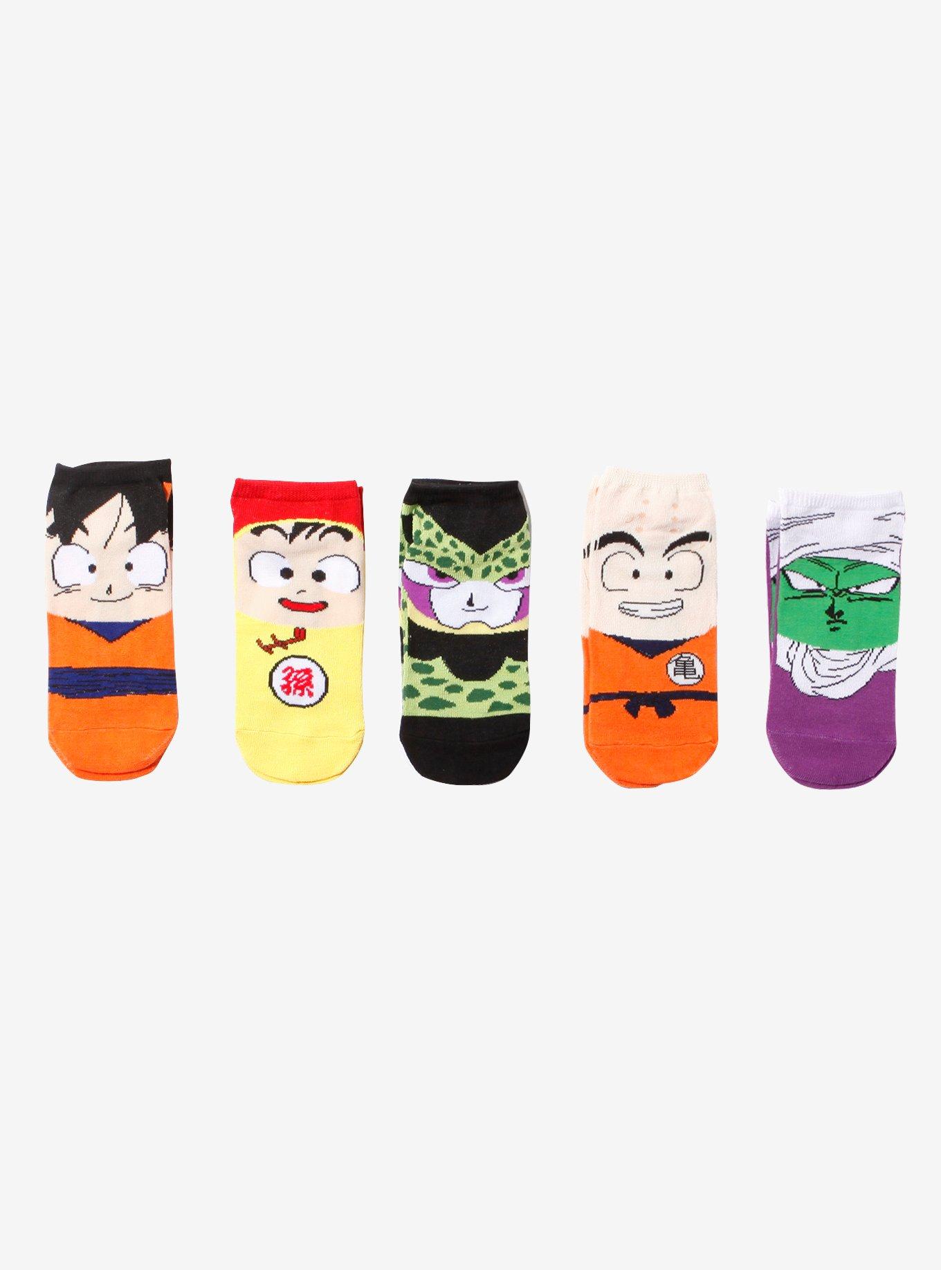 Dragon Ball Z Character Face No-Show Socks 5 Pair, , hi-res