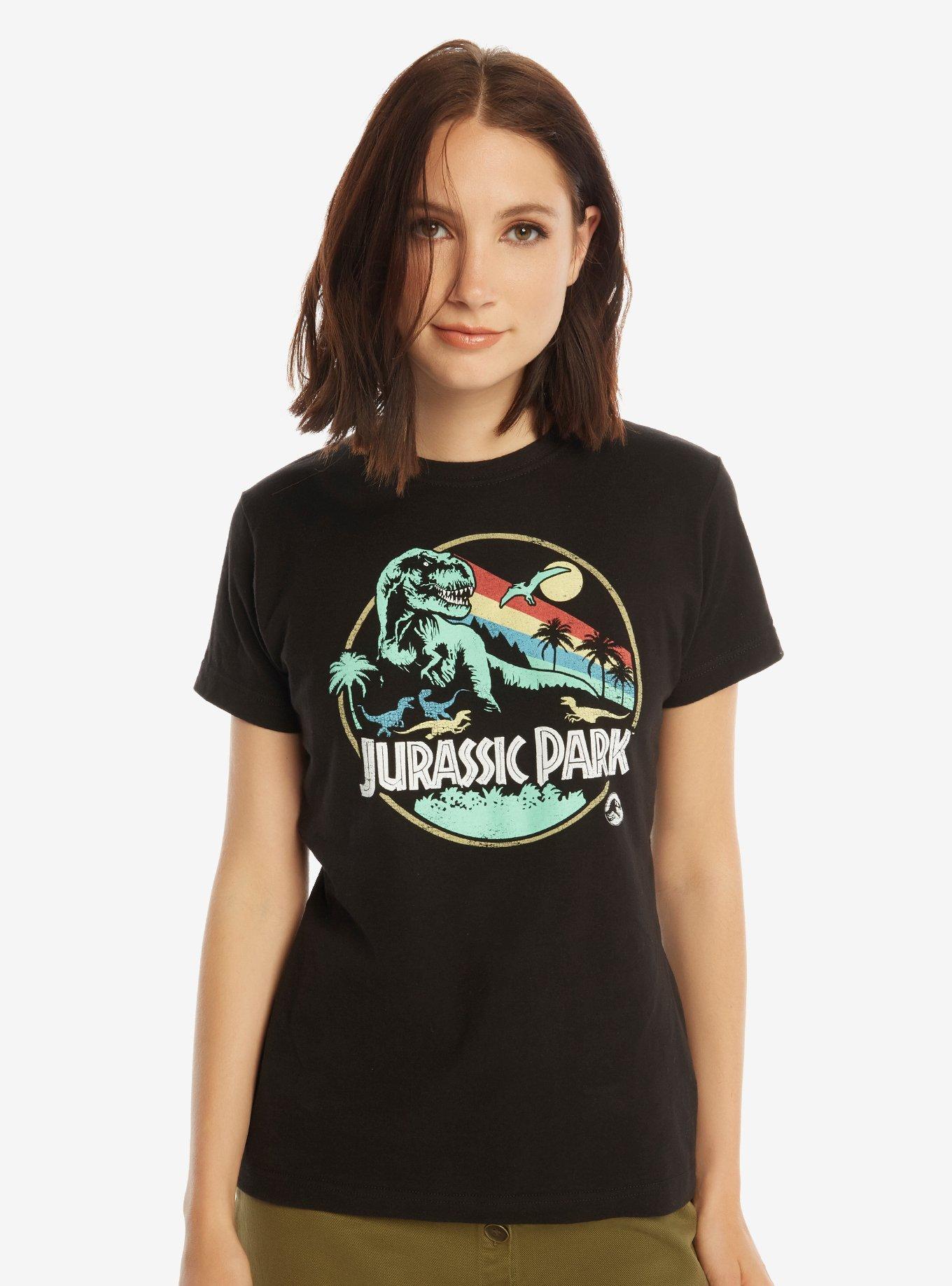 Jurassic Park Retro Womens Tee - BoxLunch Exclusive, BLACK, hi-res