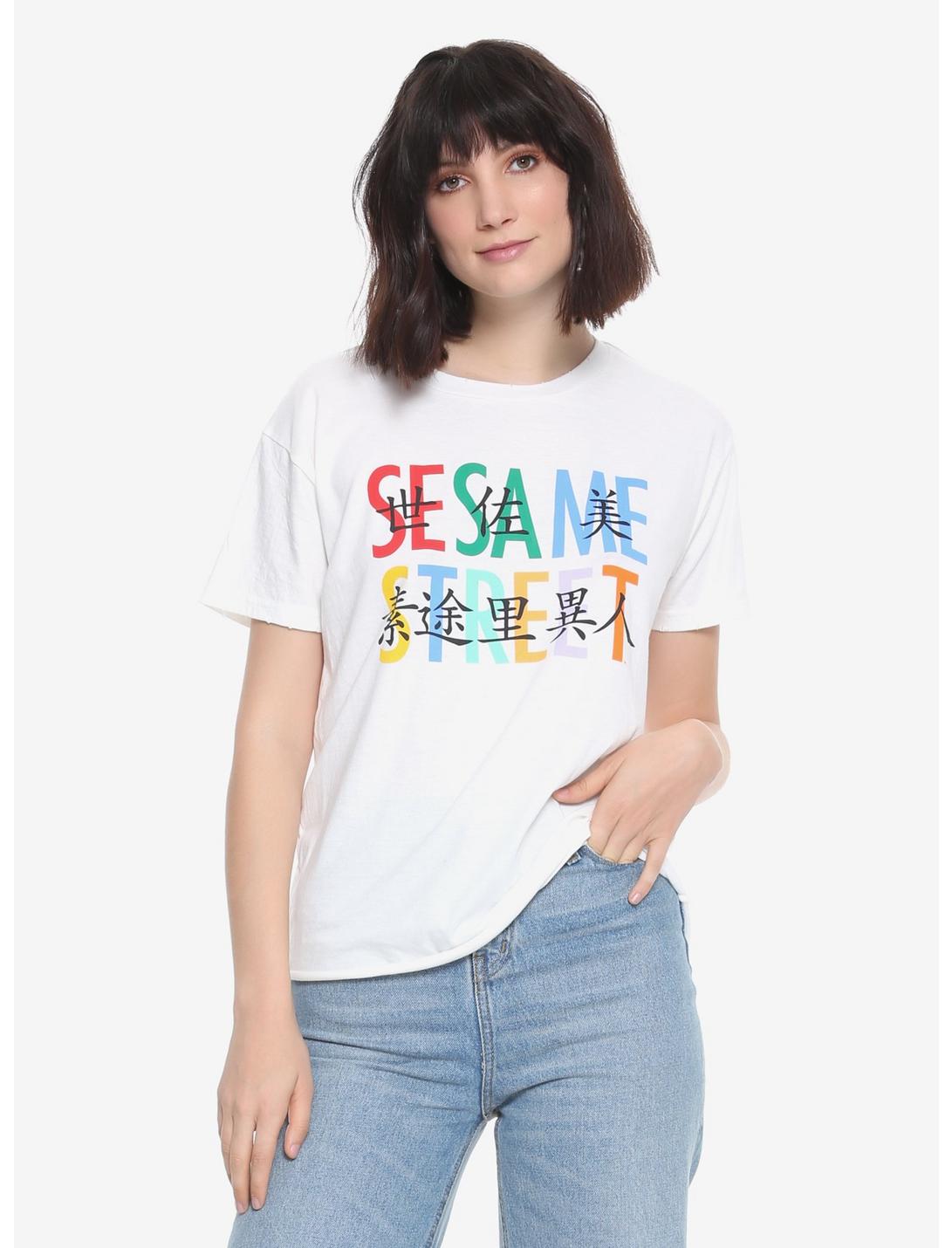 Sesame Street Kanji T-Shirt - BoxLunch Exclusive, WHITE, hi-res