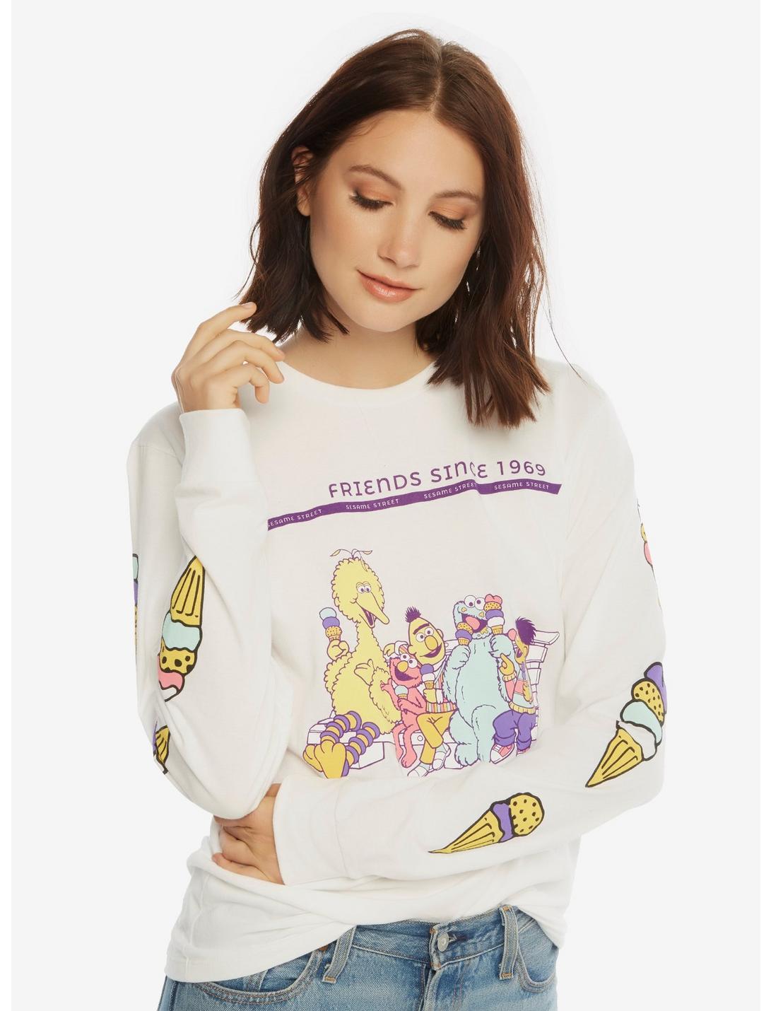 Sesame Street Womens Long Sleeve Tee - BoxLunch Exclusive, WHITE, hi-res