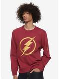 DC Comics The Flash Logo Zipper Crewneck Sweatshirt, RED, hi-res