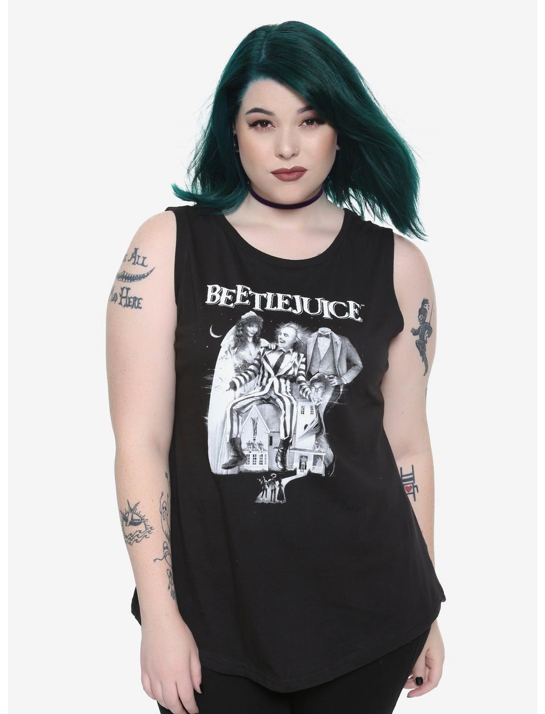 Beetlejuice Poster Girls Muscle Top Plus Size, BLACK, hi-res