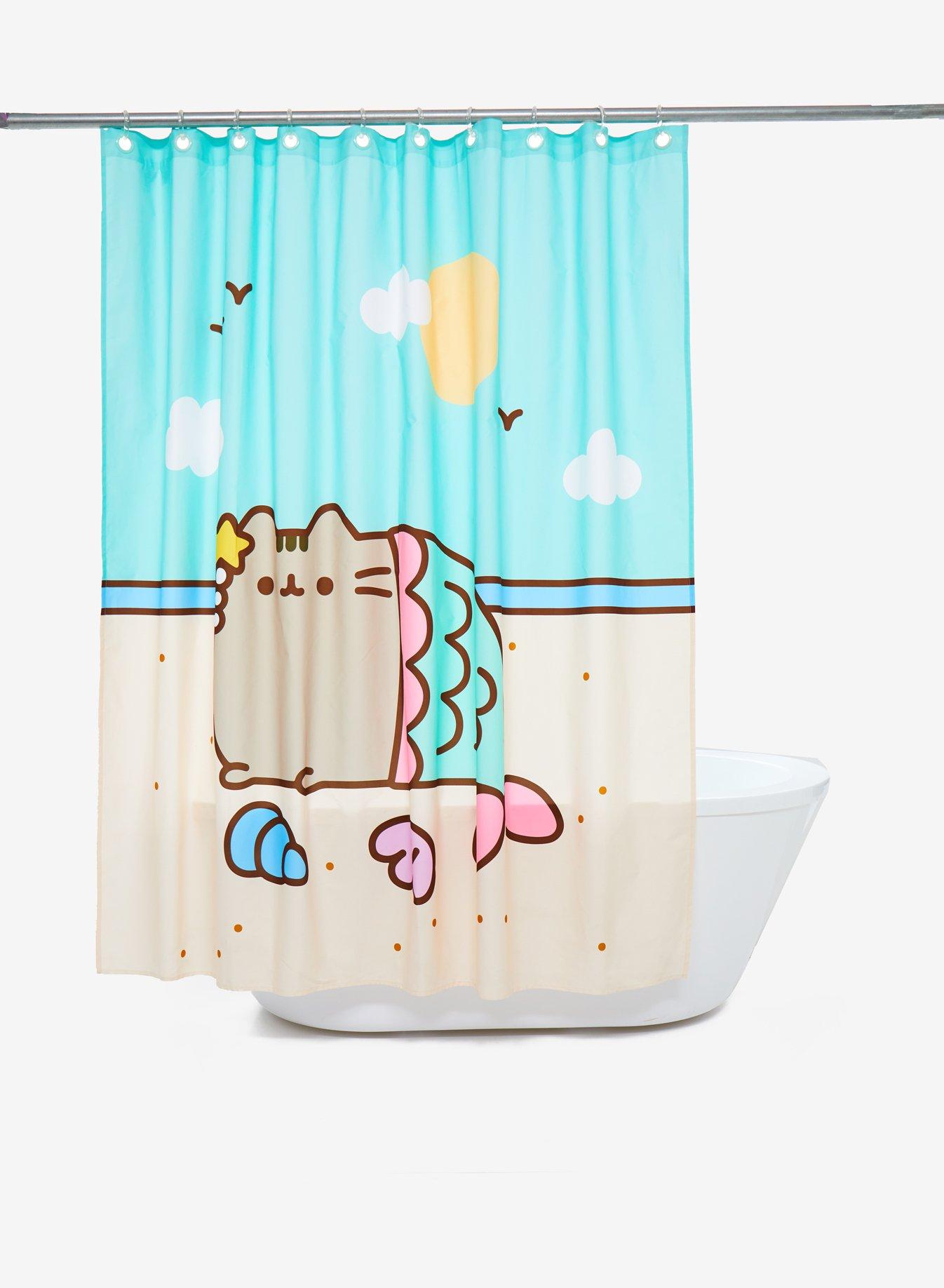 Pusheen Mermaid Shower Curtain, , hi-res