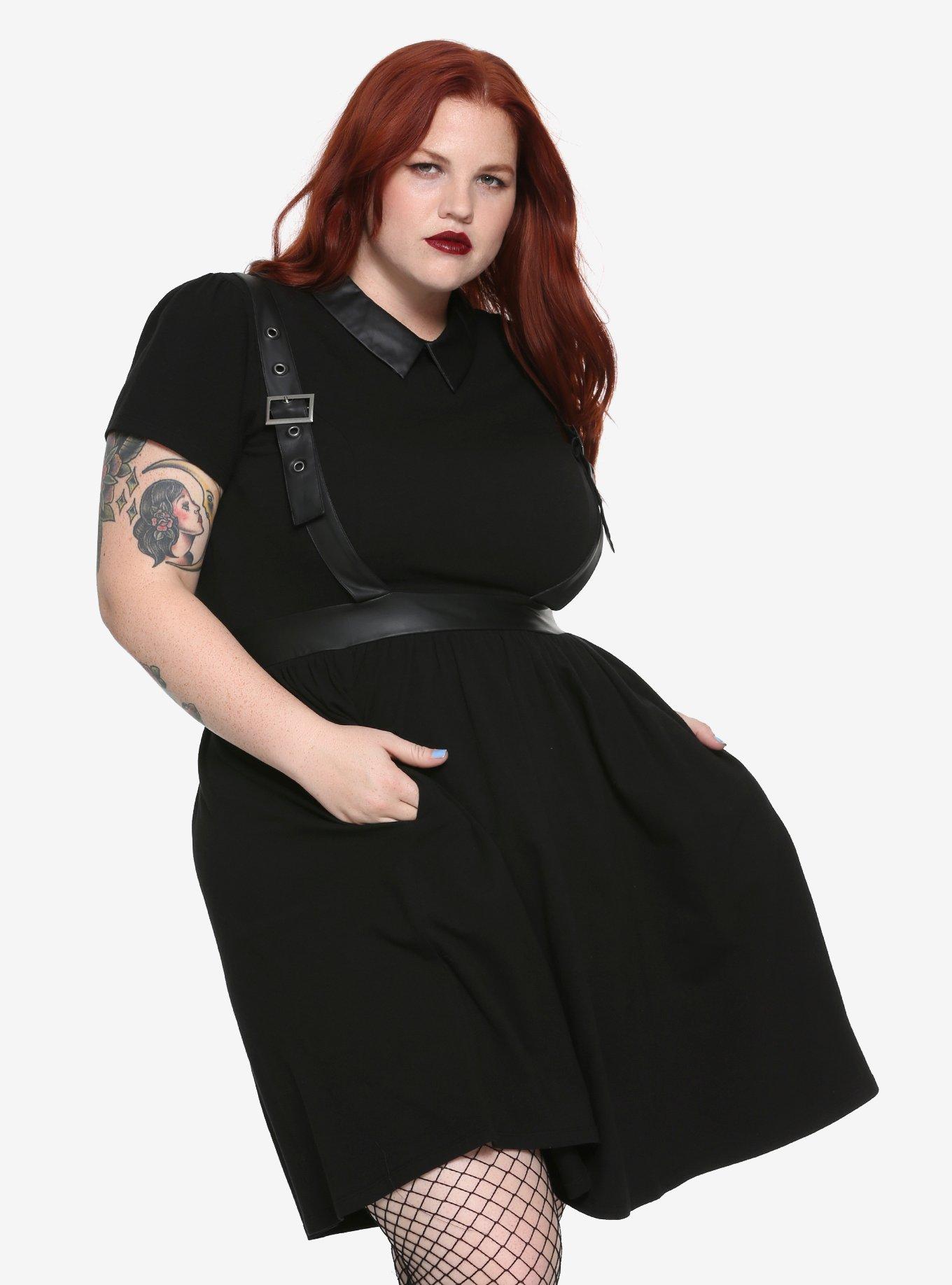 Plus Size Blair Faux Leather Dress - Black