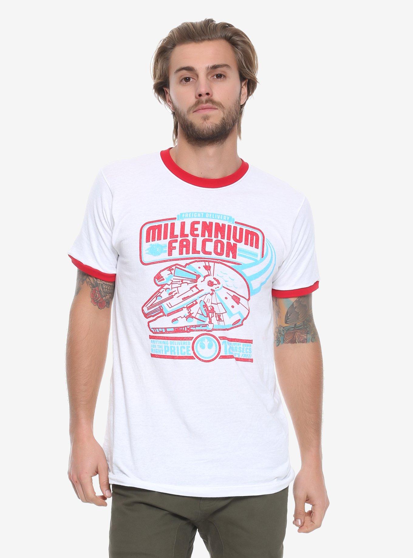 Star Wars Millennium Falcon T-Shirt - BoxLunch Exclusive, WHITE, hi-res