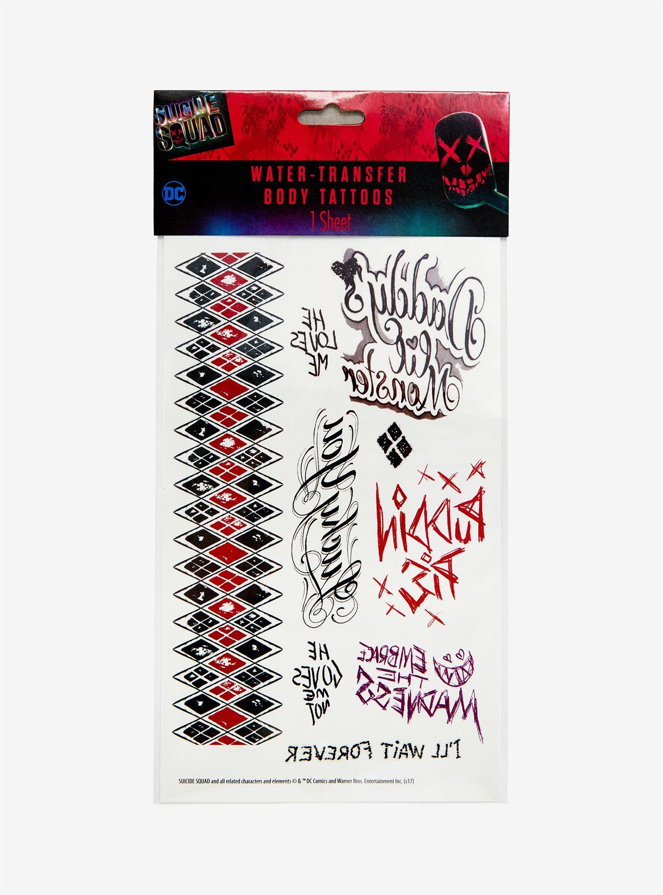 DC Comics Suicide Squad Harley Quinn Temporary Tattoos | Hot Topic