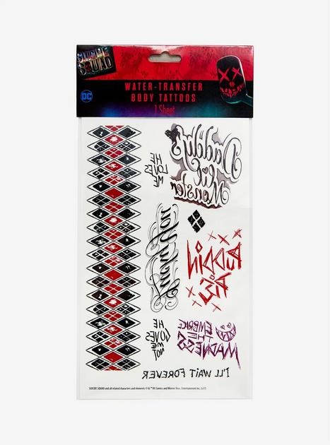 DC Comics Suicide Squad Harley Quinn Temporary Tattoos | Hot Topic