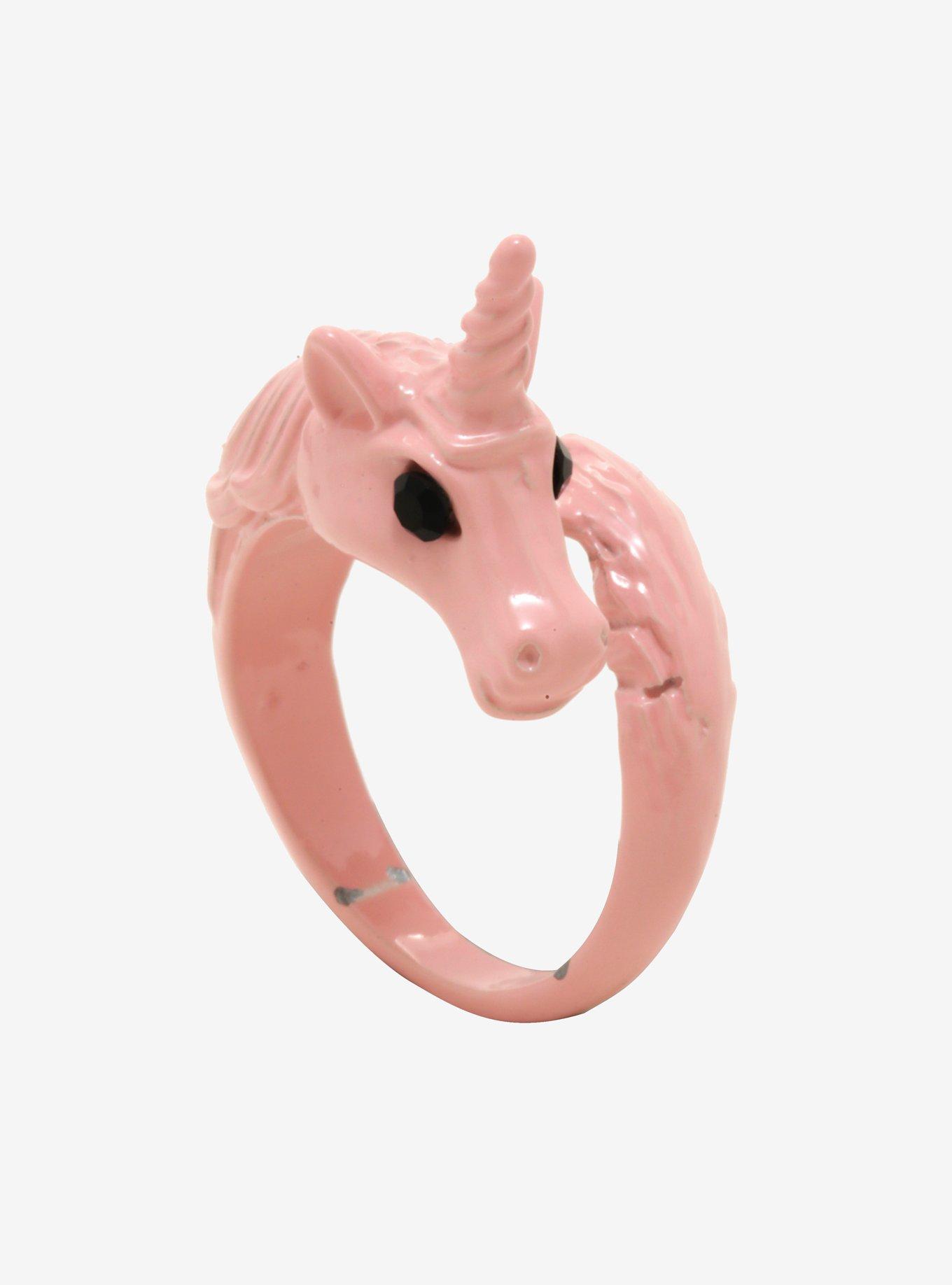Blackheart Pink Unicorn Wrap Ring, , hi-res