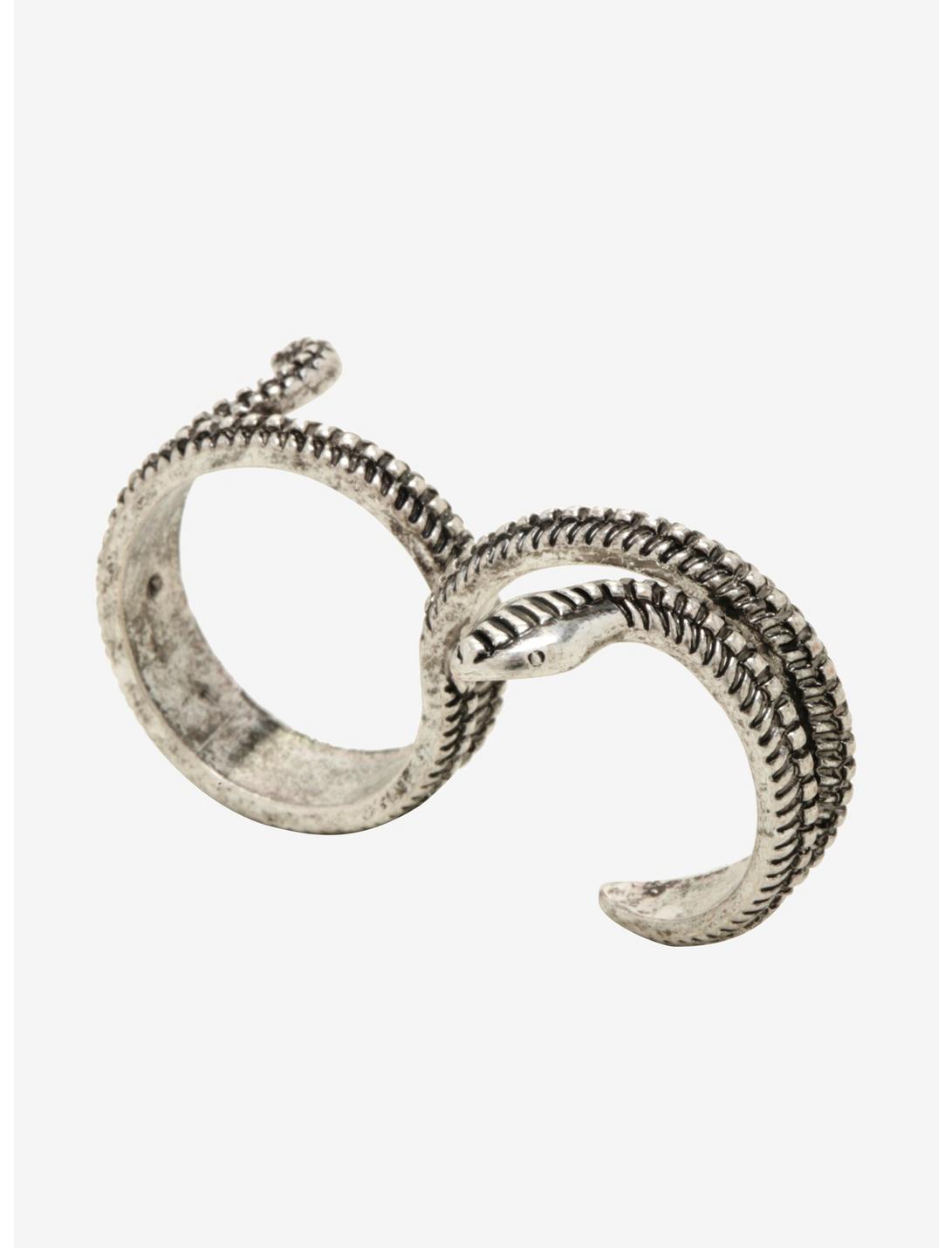 Blackheart Snake Two-Finger Ring, , hi-res