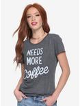Mom Needs More Coffee Womens Tee - BoxLunch Exclusive, GREY, hi-res
