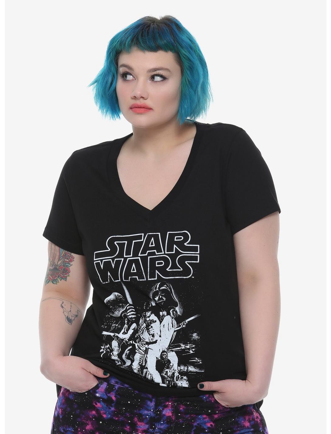 Star Wars Poster Girls T-Shirt Plus Size, BLACK, hi-res