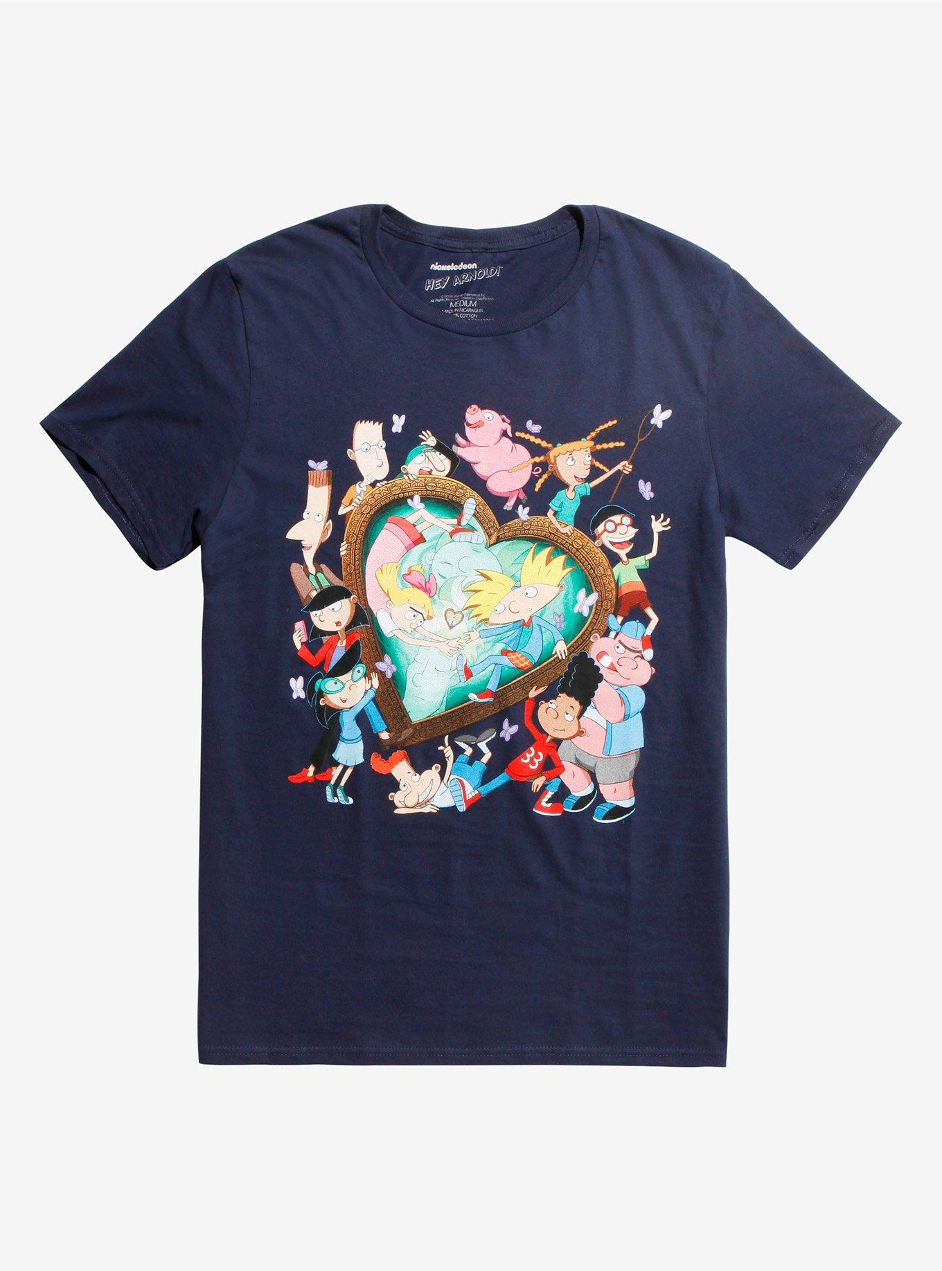 Hey Arnold! Jungle Heart T-Shirt Hot Topic Exclusive, NAVY, hi-res