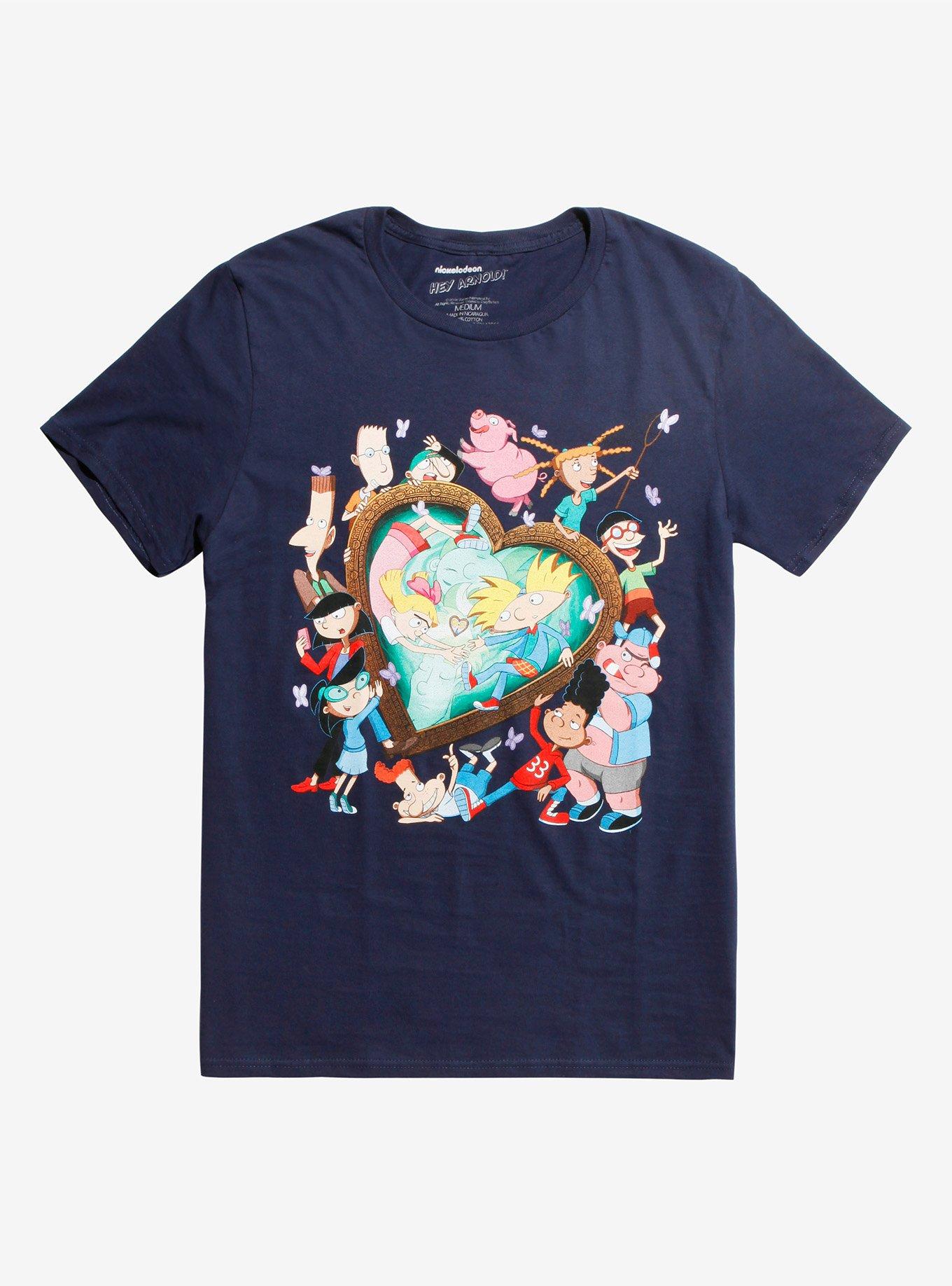 Hey Arnold! Jungle Heart T-Shirt Hot Topic Exclusive, NAVY, hi-res