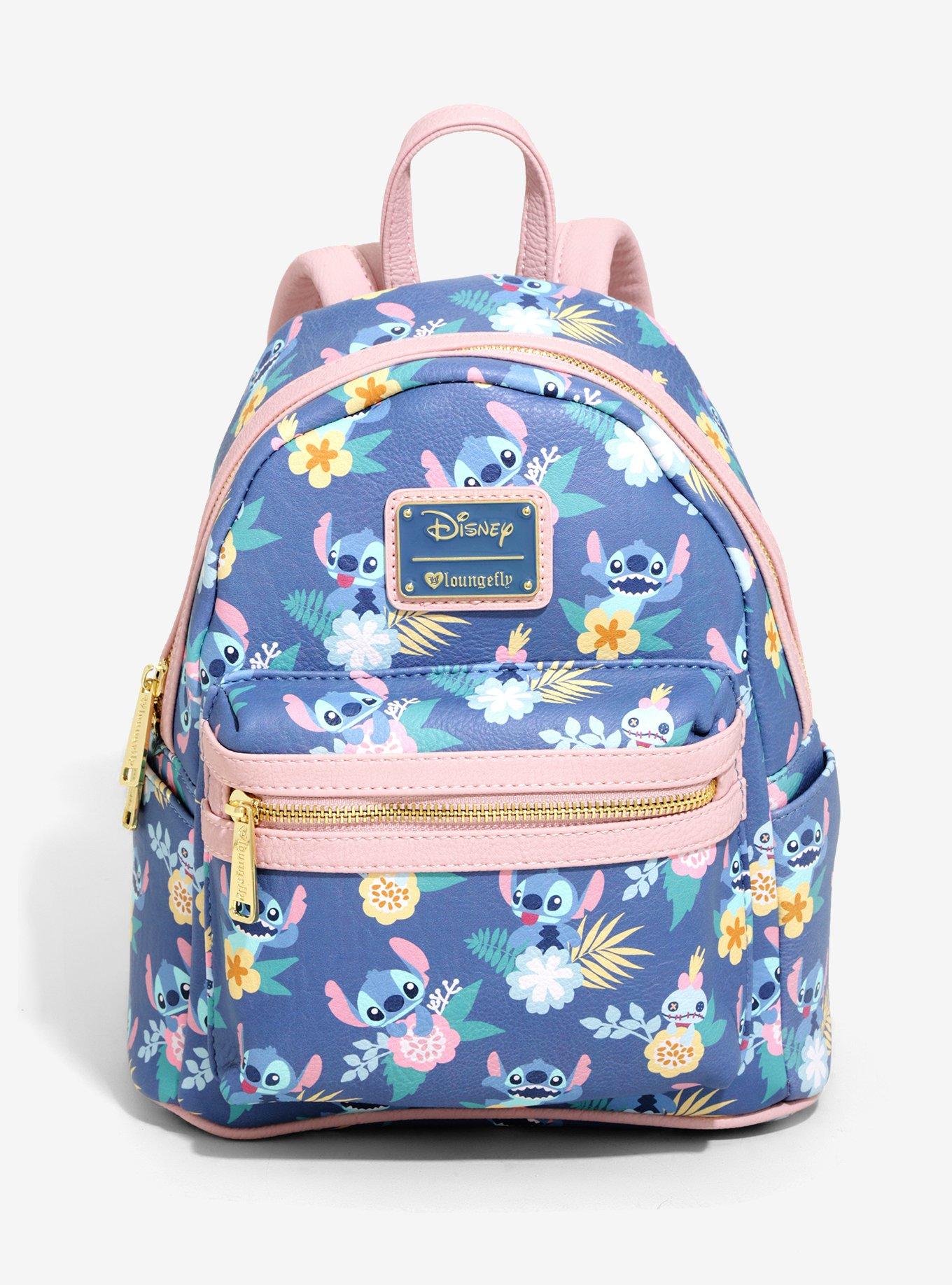 Loungefly Disney Lilo and Stitch Floral AOP Mini Backpack