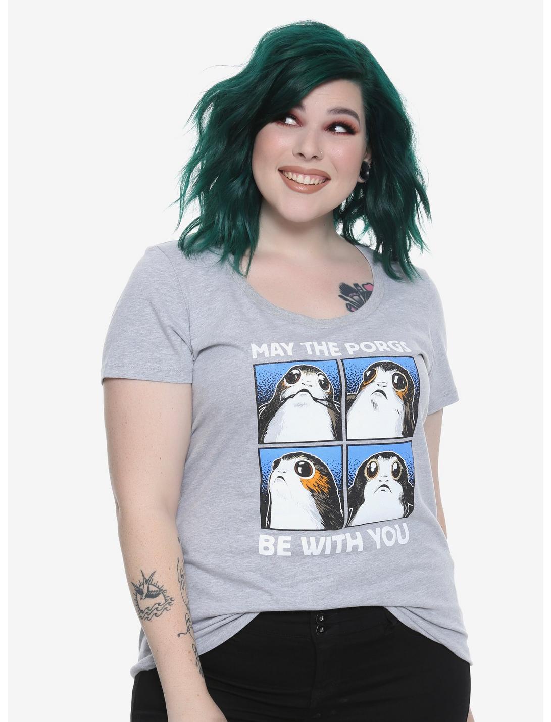 Star Wars Porgs Be With You Girls T-Shirt Plus Size, GREY, hi-res