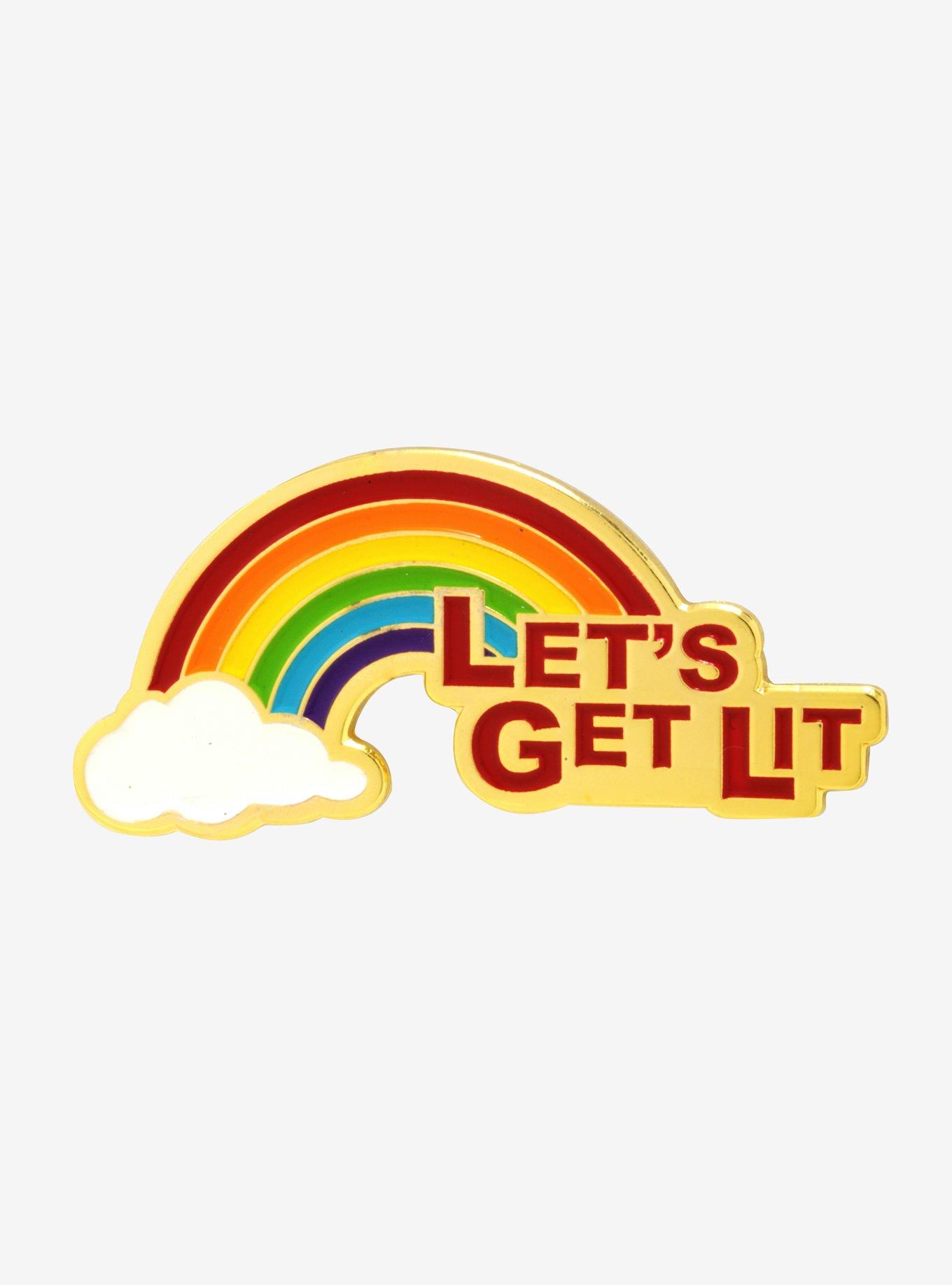 Get Lit Rainbow Enamel Pin, , hi-res
