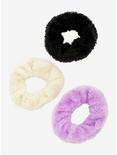 Blackheart Fuzzy Pastel Goth Scrunchie Set, , hi-res