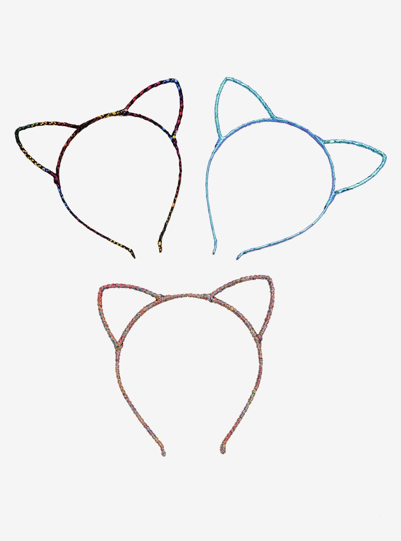 Metallic Cat Ear Headband Set, , hi-res