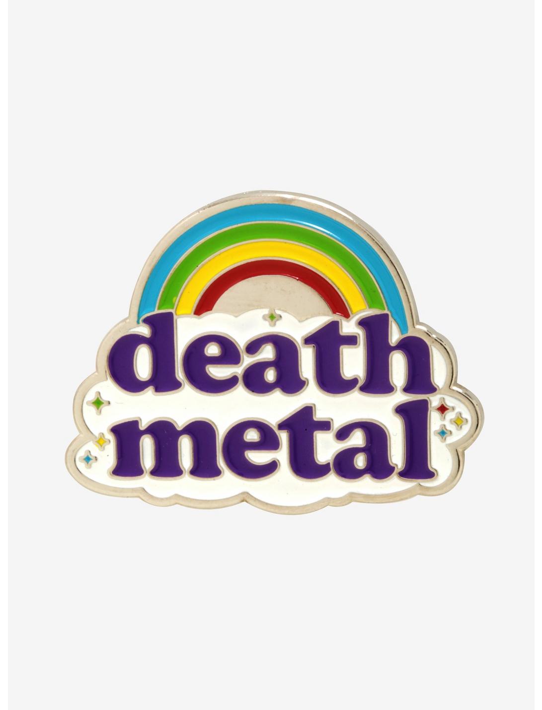 Death Metal Rainbow Enamel Pin, , hi-res