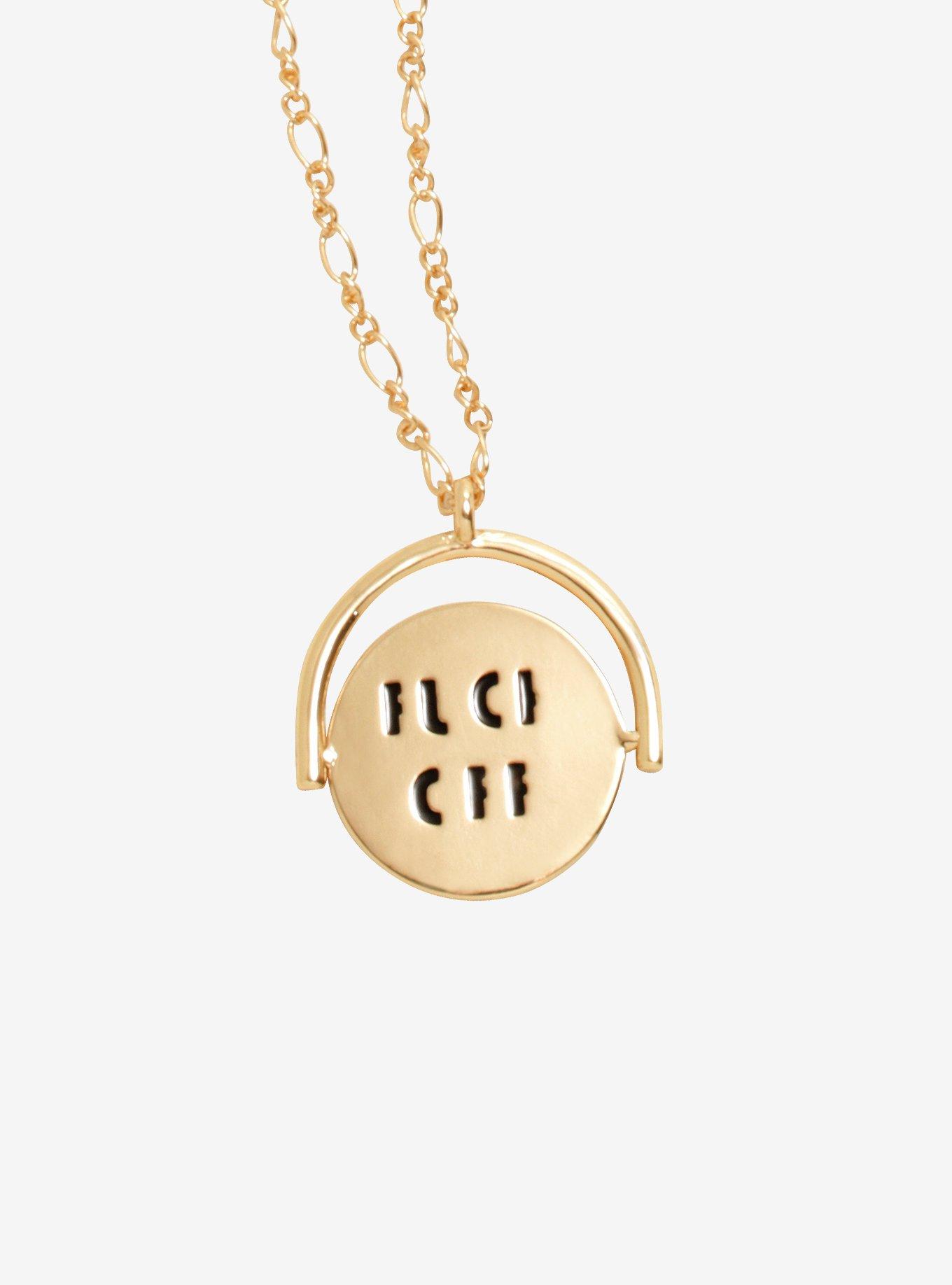Blackheart Gold F**k Off Spinner Necklace, , hi-res